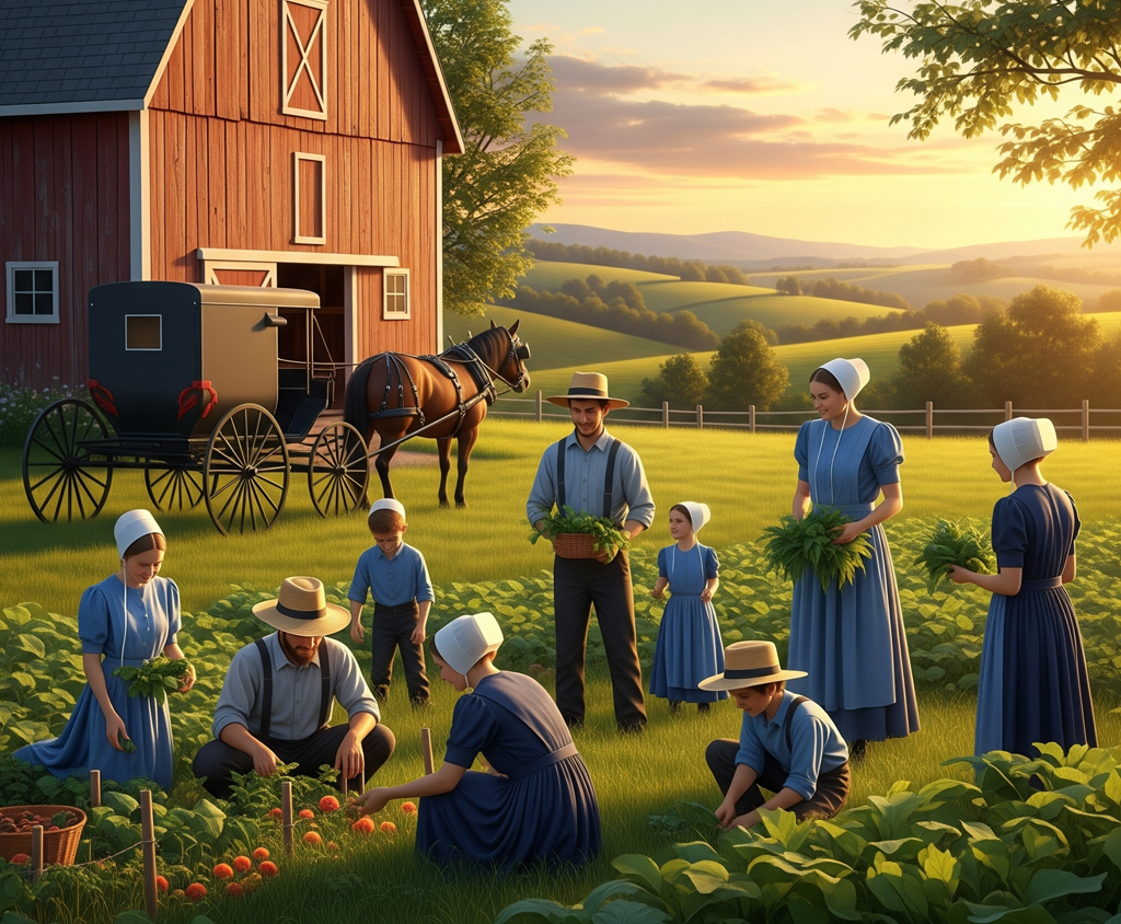 Amiši farma, komunita a práca